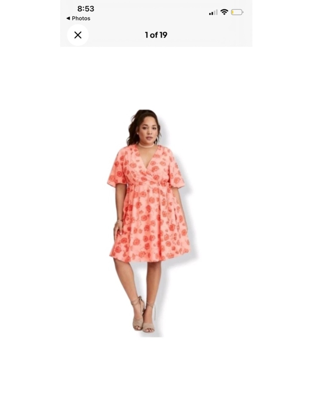 Torrid fairycore pink floral flutter sleeve dress whimsical size 20